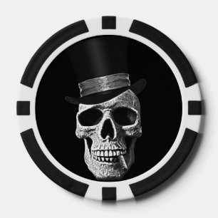Jetons De Poker Crâne de casquette supérieur