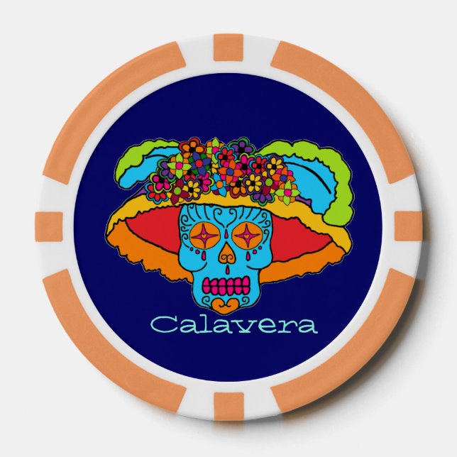 Jetons De Poker Crâne de sucre Catrina (Recto)
