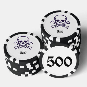 Jetons De Poker Crâne n os 500 puce de poker rayé