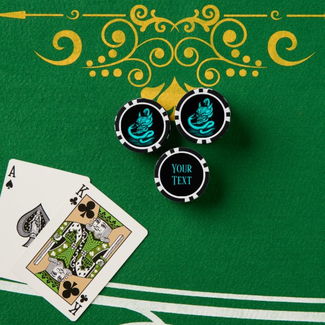 Jetons De Poker Crâne - Tête diabolique avec serpent (Table de poker (pile))