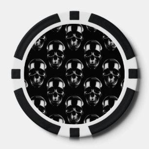 Jetons De Poker Crânes noirs tombés