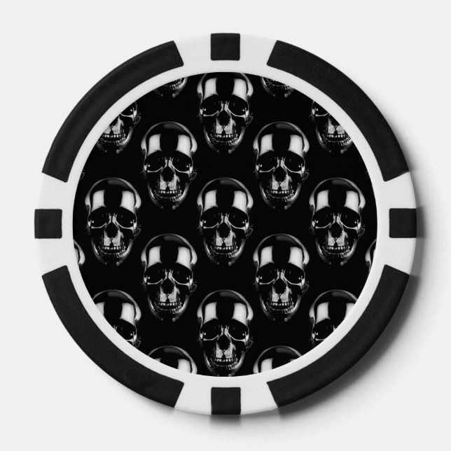 Jetons De Poker Crânes noirs tombés (Recto)