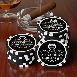 Jetons De Poker Cravate Smoking de Soirée Noir