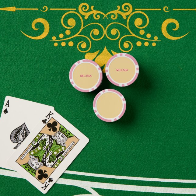Jetons De Poker Cream minimalist custom name  (Table de poker (pile))