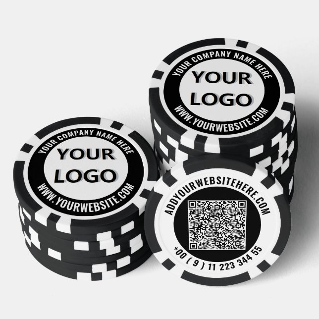 Jetons De Poker Create Your Own Business Logo Poker Chips Template (Empiler)