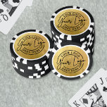 Jetons De Poker Create Your Own Logo Gold<br><div class="desc">Personalized Company Logo Poker Chips. These custom poker chips let you showcase your company logo or design on a faux metallic gold background on both sides, adding a luxurious and striking look. Each side features a circular layout with your uploaded image or logo, creating a bold and eye-catching effect. Perfect...</div>