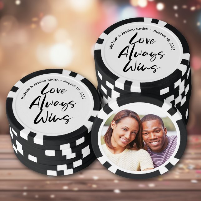 Jetons De Poker Create Your Own Photo Wedding (Custom wedding engagement or anniversary poker chips. Unique party favor keepsake.)