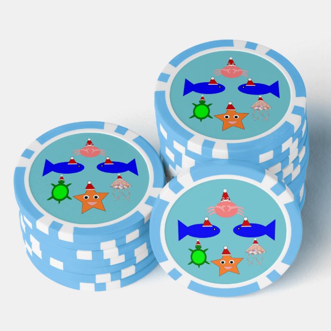 Jetons De Poker Créatures de la mer de Noël (Empiler)