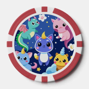 Jetons De Poker Créatures de l'Imaginaire de Kawaii