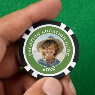 Jetons De Poker Créer un souvenir de vacances avec photo et texte