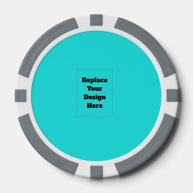Jetons De Poker Créez votre propre cyan (Recto)