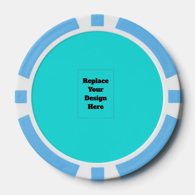 Jetons De Poker Créez votre propre cyan (Recto)
