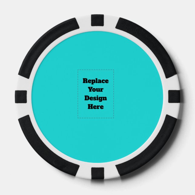 Jetons De Poker Créez Votre Propre cyan (Recto)