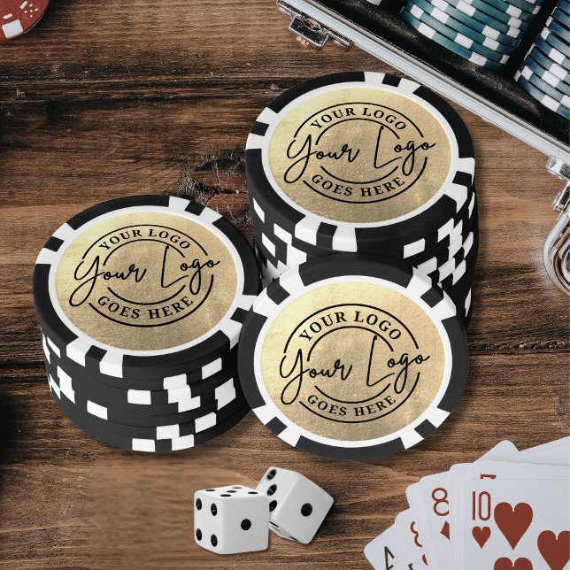 Jetons De Poker Créez votre propre logo doré (Create Your Own Gold Logo Poker Chips)