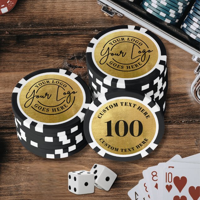 Jetons De Poker Créez Votre Propre Logo Or (Create Your Own Logo Gold Poker Chips)