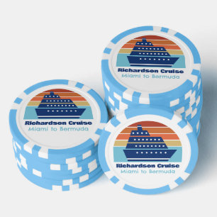 Jetons De Poker Croisière en famille mignonne au coucher du soleil