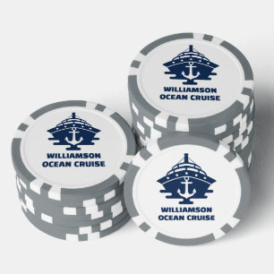 Jetons De Poker Croisière sur mesure sur la plage avec ancre nauti