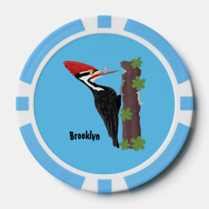 Jetons De Poker Cue drôle Pileated woodpecker dessin d'illustratio