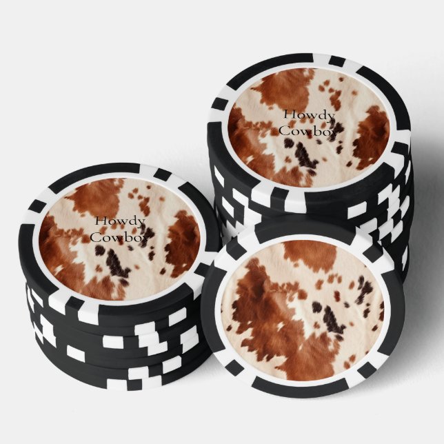 Jetons De Poker Cuir de vache Noël Sud-Ouest Crème Marron (Empiler)
