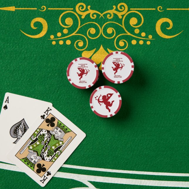 Jetons De Poker CUPID You are the spark that ignites my world and  (Table de poker (pile))