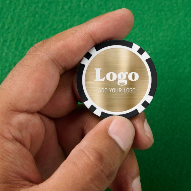 Jetons De Poker Custom Business Logo Gold Metallic (main)