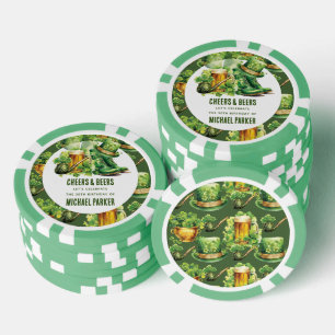 Jetons De Poker Custom Cheers Bières Anniversaire St Patrick's Day
