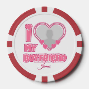 Jetons De Poker Custom I Love My Boyfriend - Ajouter photo et nom