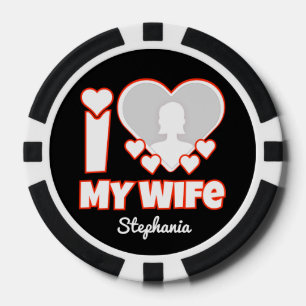 Jetons De Poker Custom I Love My Wife - Ajouter Nom & Photo