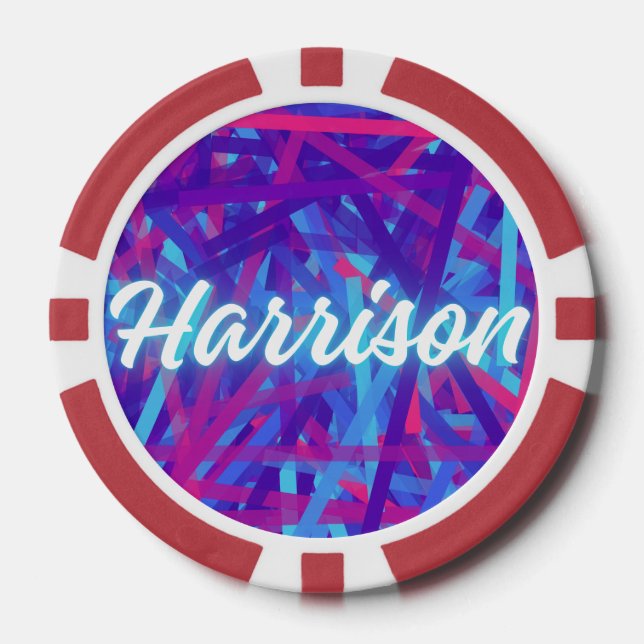 Jetons De Poker Custom Name Sticker – Harrison – Personalized Labe (Recto)