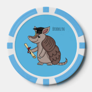 Jetons De Poker Cute armadillo avec dessin animé de la casquette d