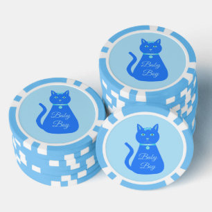 Jetons De Poker Cute Blue Baby Boy Chat Personnalisé