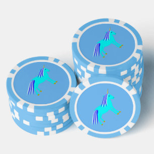 Jetons De Poker Cute Blue Baby Boy Unicorn