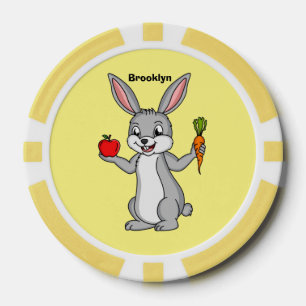 Jetons De Poker Cute bunny rabbit with vegetables