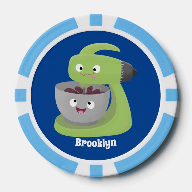 Jetons De Poker Cute cake mixer cuisine appareil dessin animé (Recto)