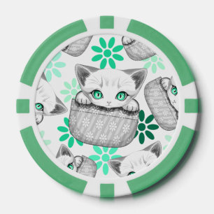 Jetons De Poker Cute de chat et pointe joueuse à partir d'une poch
