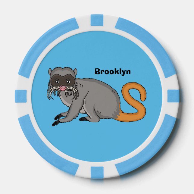 Jetons De Poker Cute Emperor Tamarin illustration (Recto)