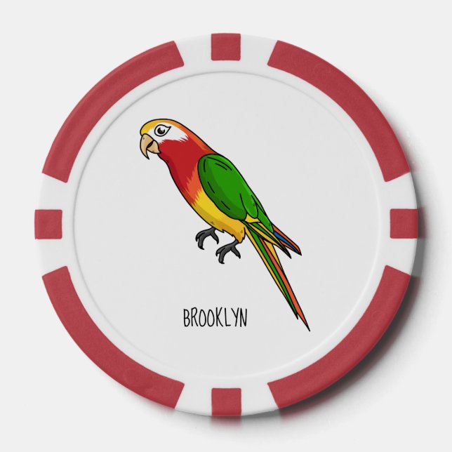 Jetons De Poker Cute happy parrot (Recto)