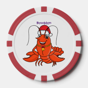 Jetons De Poker Cute joyeux homard portant le dessin du casquette 