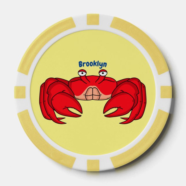 Jetons De Poker Cute red crab cartoon (Recto)