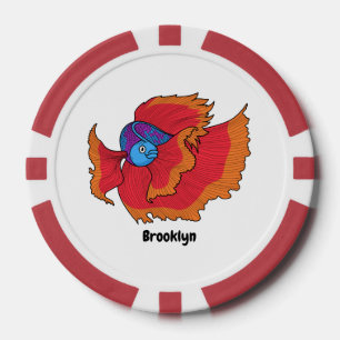 Jetons De Poker Cute Siamese combat poisson betta dessin