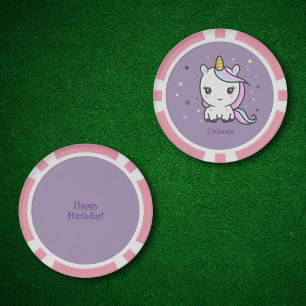 Jetons De Poker Cute Unicorn violet