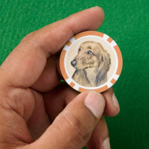 Jetons De Poker Dachshund (Longue) Peinture Chien Art original