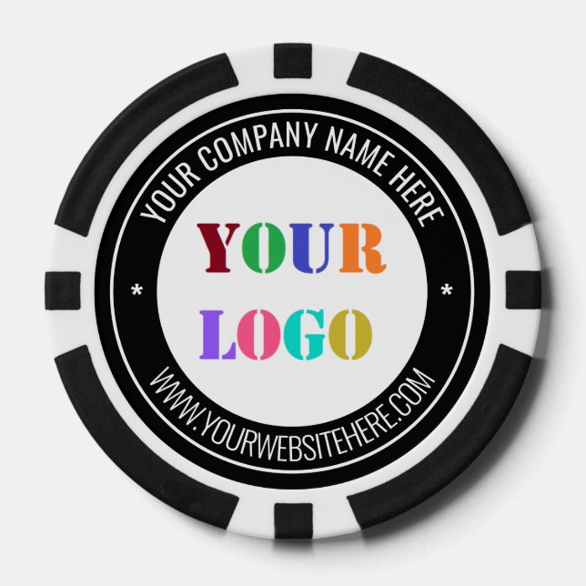 Jetons de poker d'affaires avec logo et texte pers (Recto)