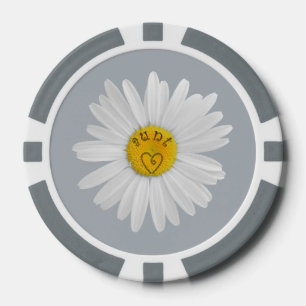 Jetons De Poker Daisy Flower for Tante Art Personnaliser Arrière -