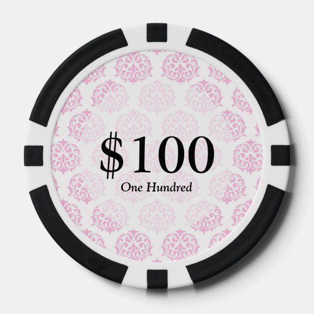 Jetons De Poker Damas rose pâle (Recto)