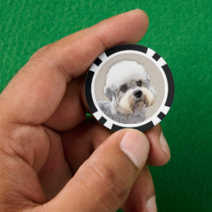Jetons De Poker Dandie Dinmont Terrier Peinture Chien Art original
