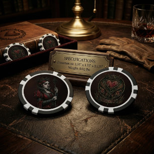 Jetons De Poker Dark Fantasy Mélancolie Reine & Sigil Gothique Jet