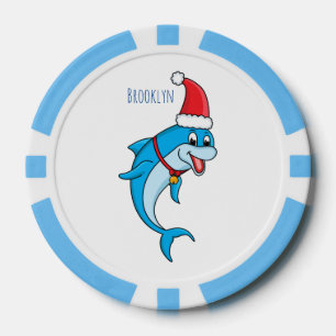 Jetons De Poker Dauphin mignon avec dessin animé du chapeau du Pèr