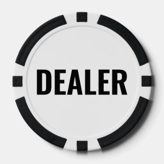 Jetons De Poker Dealer Simple Black White Text