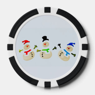 Jetons De Poker Défilé coloré de Noël de bonhomme de neige